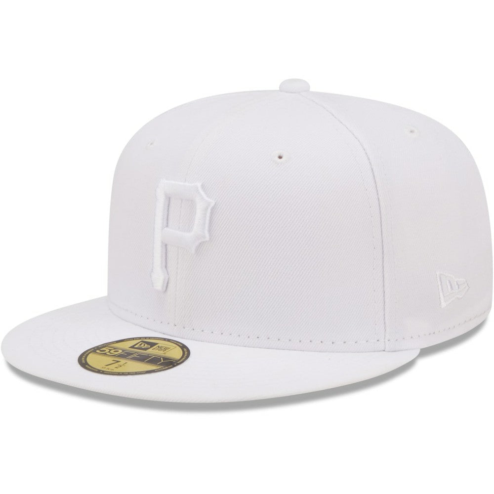 Pittsburgh Pirates New Era White on White 59FIFTY Fitted Hat Hats