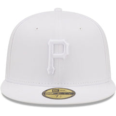 Pittsburgh Pirates New Era White on White 59FIFTY Fitted Hat Hats