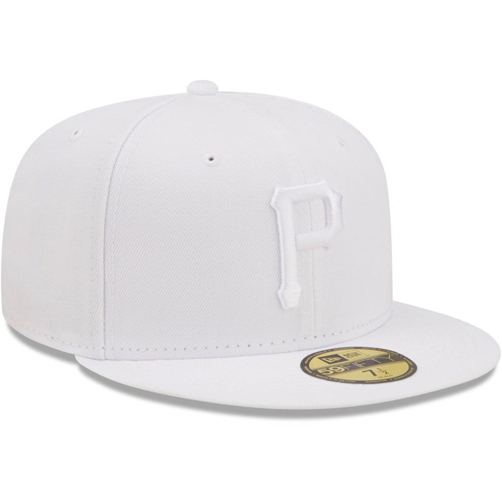 Pittsburgh Pirates New Era White on White 59FIFTY Fitted Hat Hats