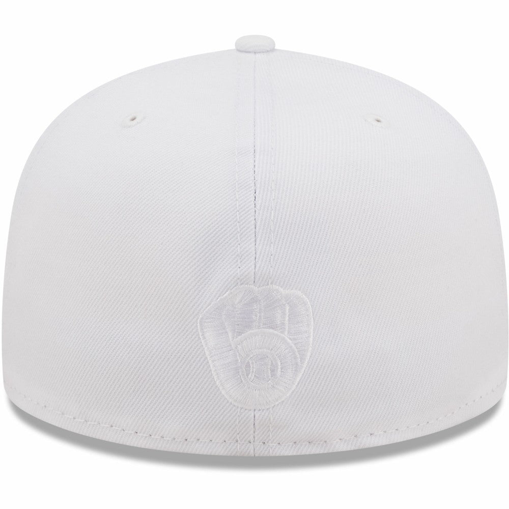 Milwaukee Brewers New Era White on White 59FIFTY Fitted Hat Hats