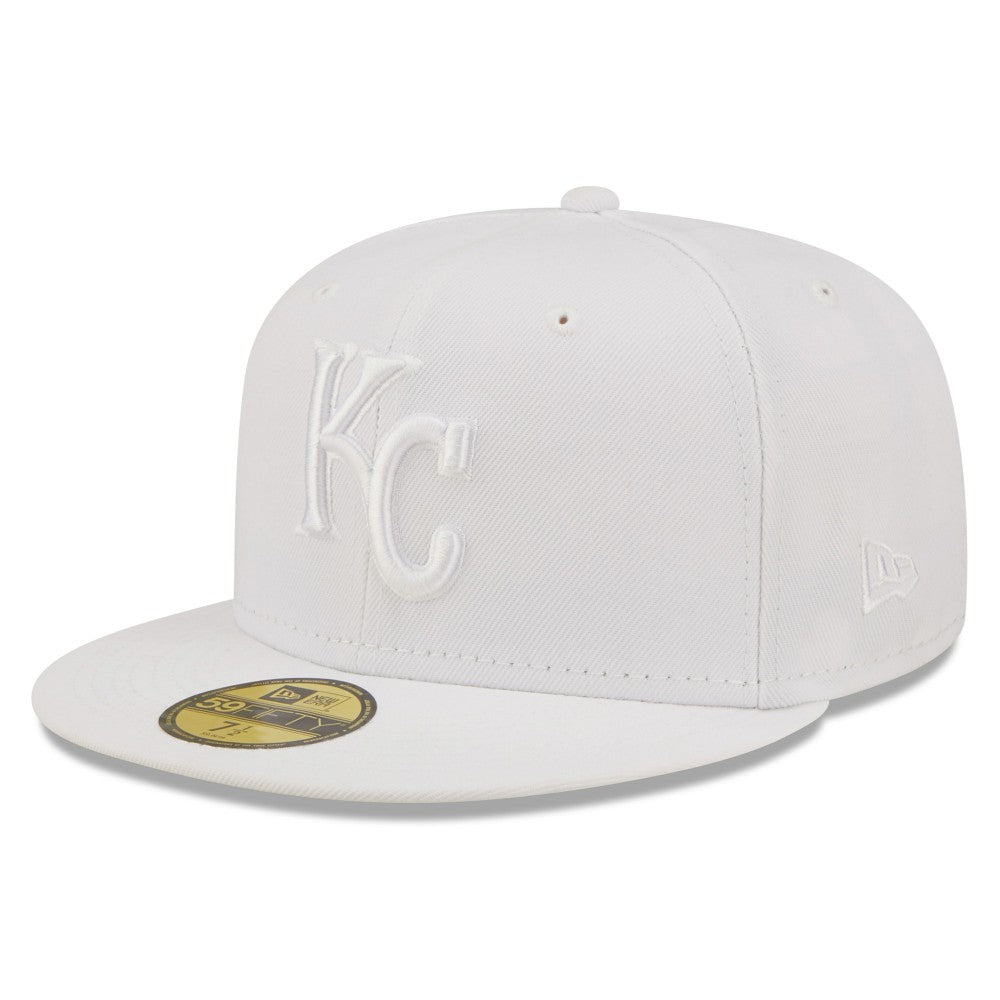 Kansas City Royals New Era White on White 59FIFTY Fitted Hat Hats