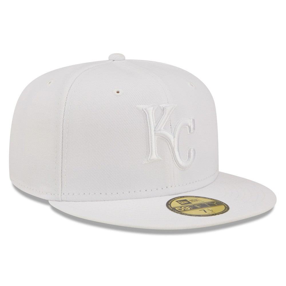 Kansas City Royals New Era White on White 59FIFTY Fitted Hat Hats