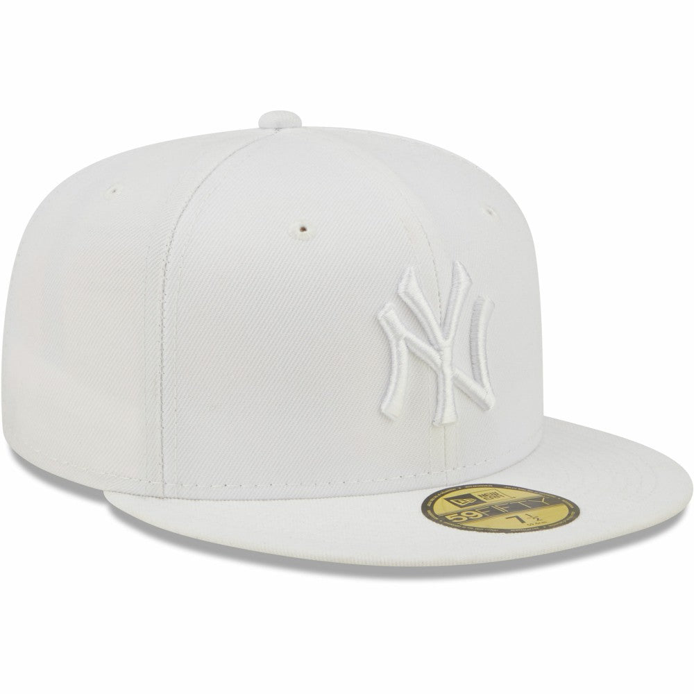 New York Yankees New Era White on White 59FIFTY Fitted Hat Hats