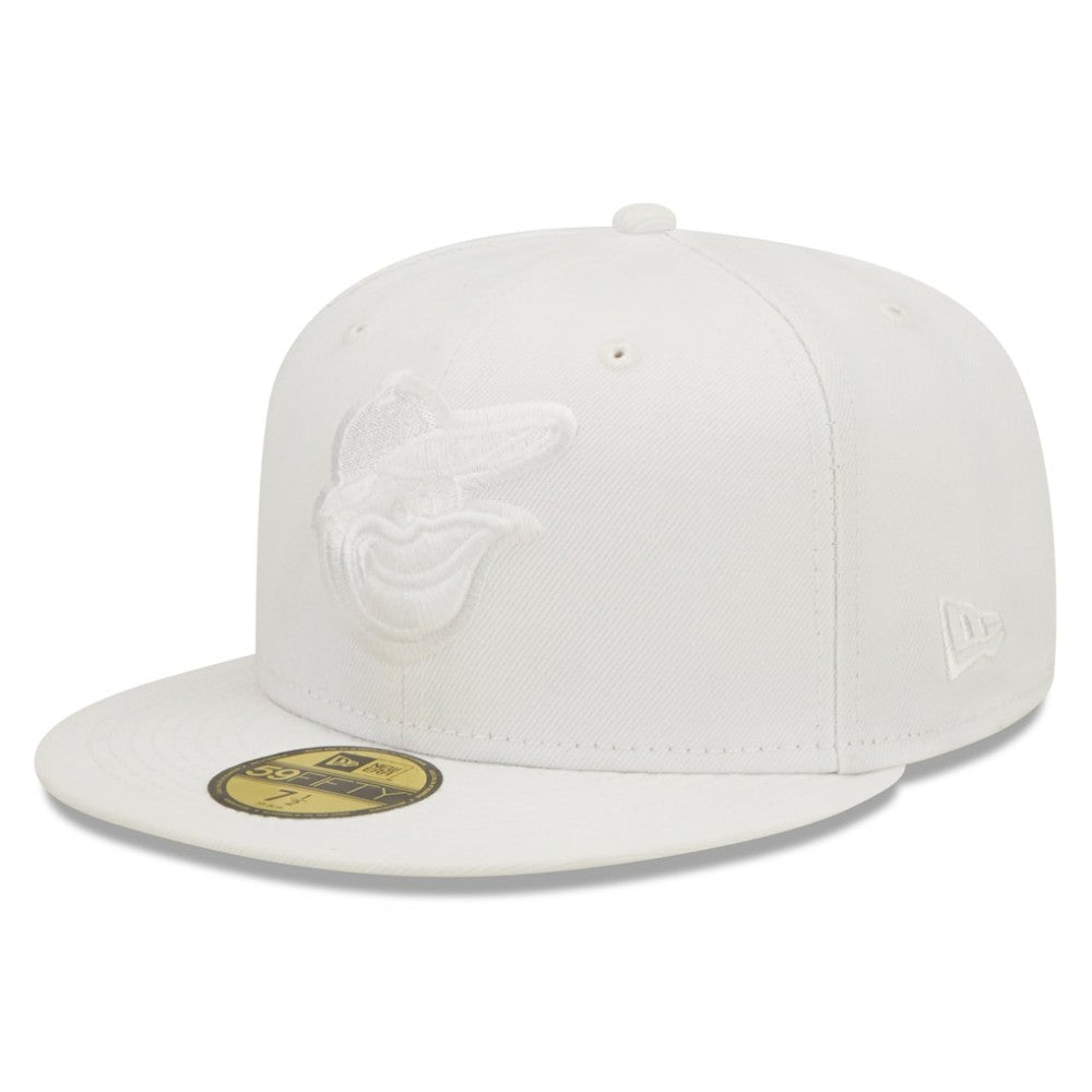 Baltimore Orioles New Era White on White 59FIFTY Fitted Hat Hats