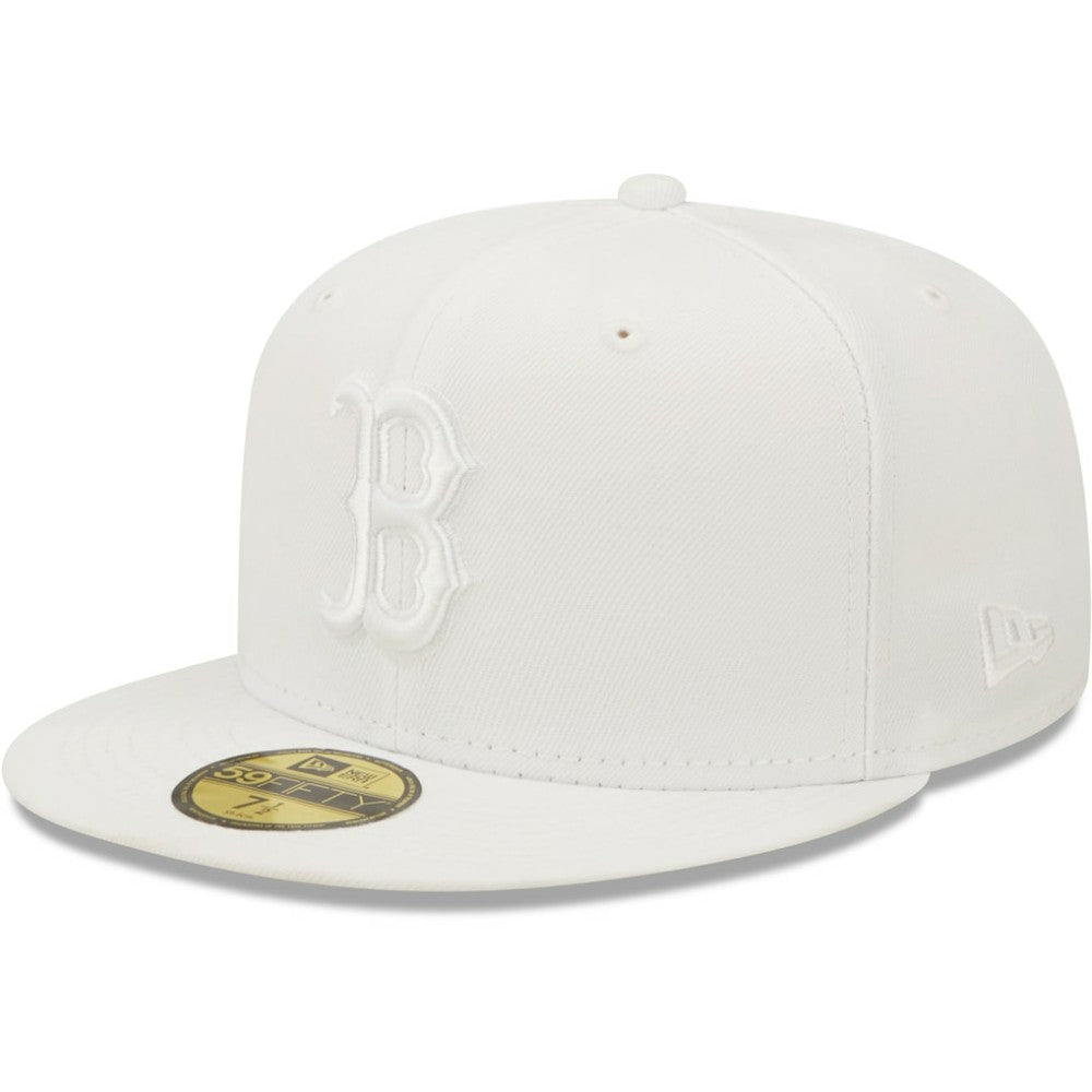 Boston Red Sox New Era White on White 59FIFTY Fitted Hat Hats