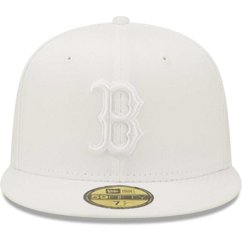 Boston Red Sox New Era White on White 59FIFTY Fitted Hat Hats