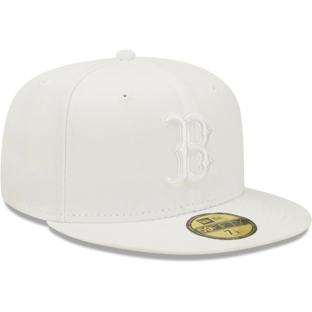 Boston Red Sox New Era White on White 59FIFTY Fitted Hat Hats