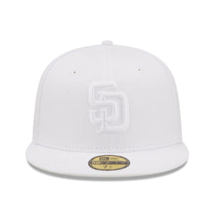 San Diego Padres New Era White on White 59FIFTY Fitted Hat Hats