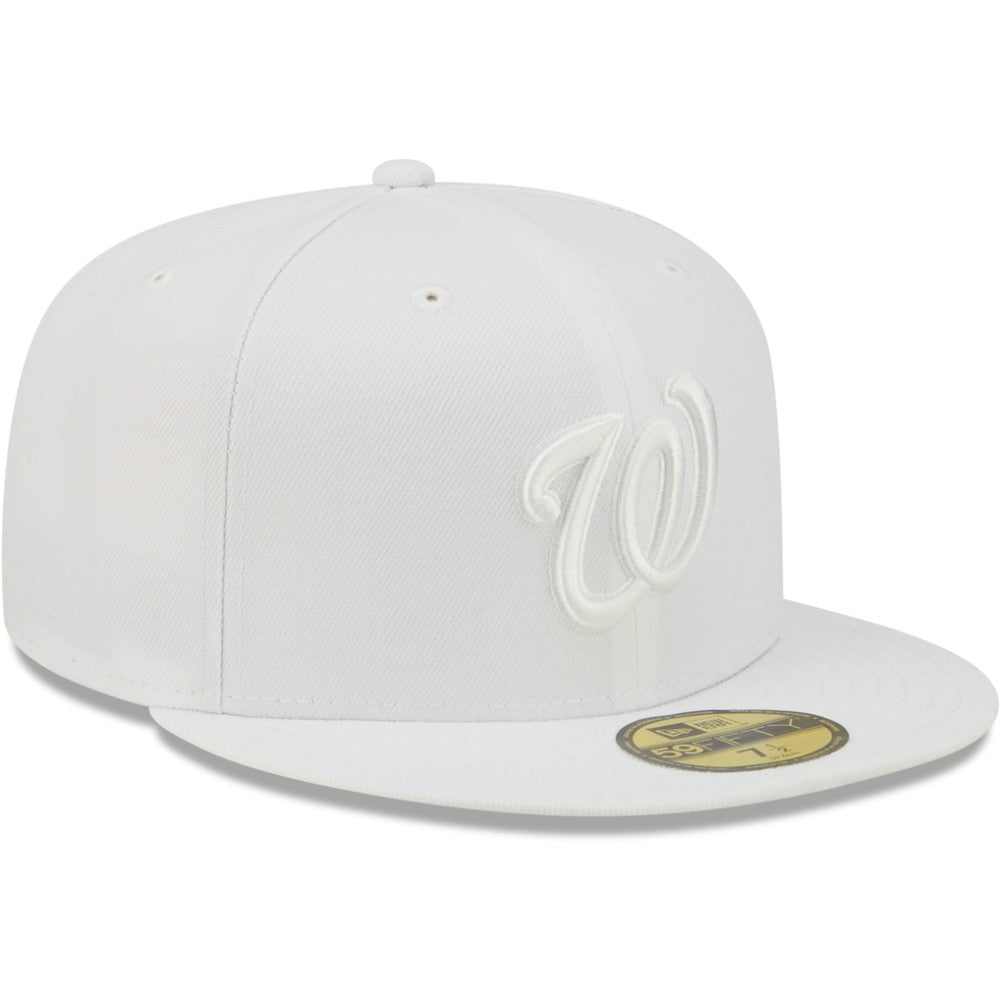 Washington Nationals New Era White on White 59FIFTY Fitted Hat Hats