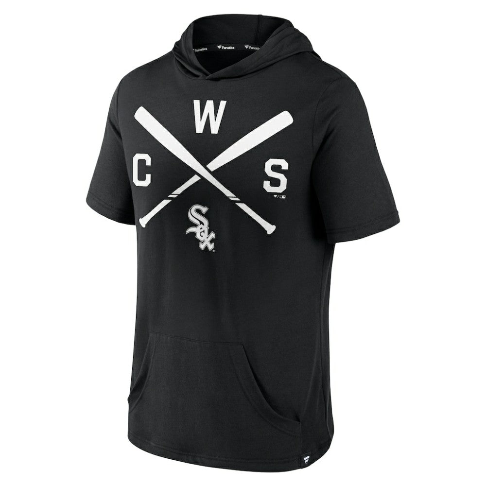 Chicago White Sox Fanatics Iconic Rebel Short Sleeve Hooded Top - Black Tops