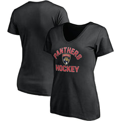 NHL Florida Panthers Fanatics Women' s Overtime V-Neck T-Shirt - Black