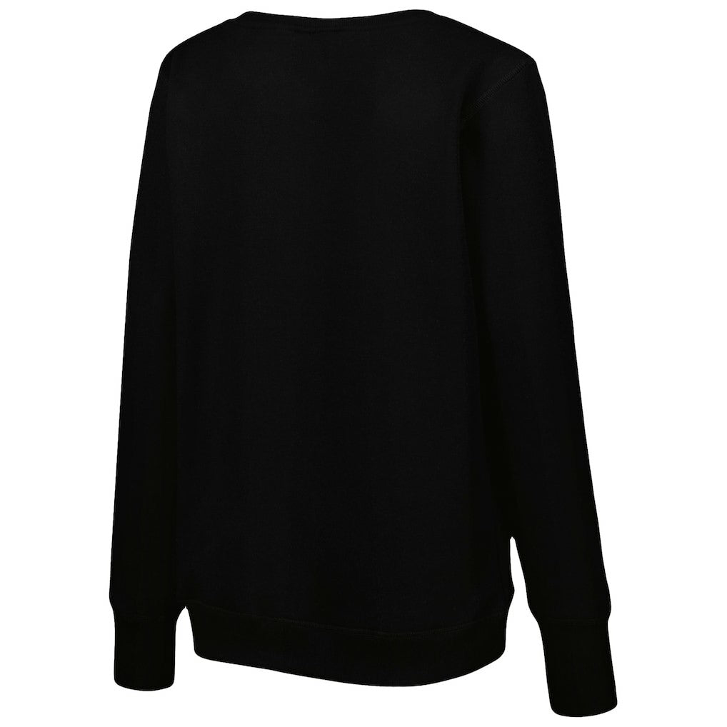 Washington Commanders Cuce Women's Sequin Logo V-Neck Pullover Sweatshirt Black
