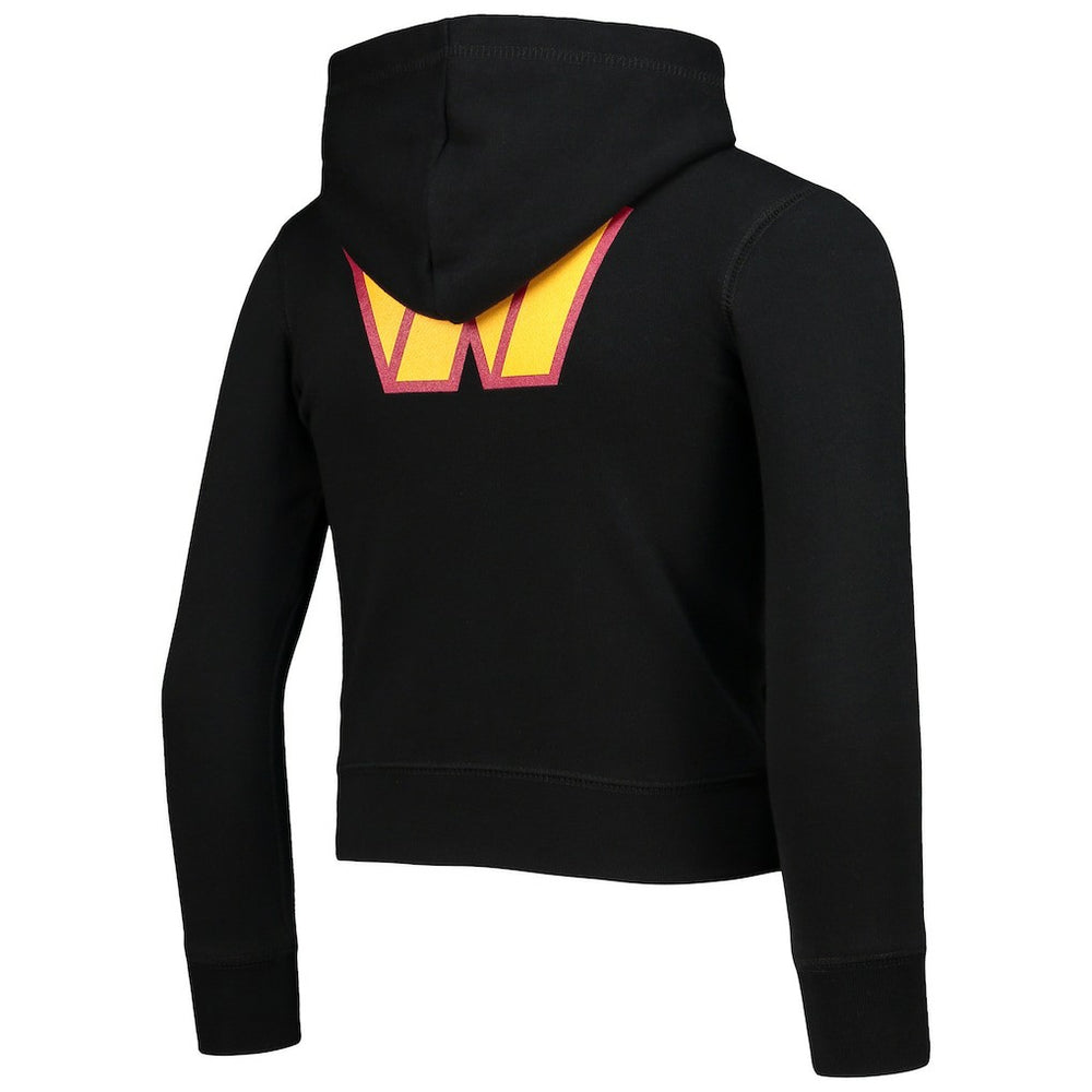 Washington Commanders New Era Girls Youth Full-Zip Hoodie Black