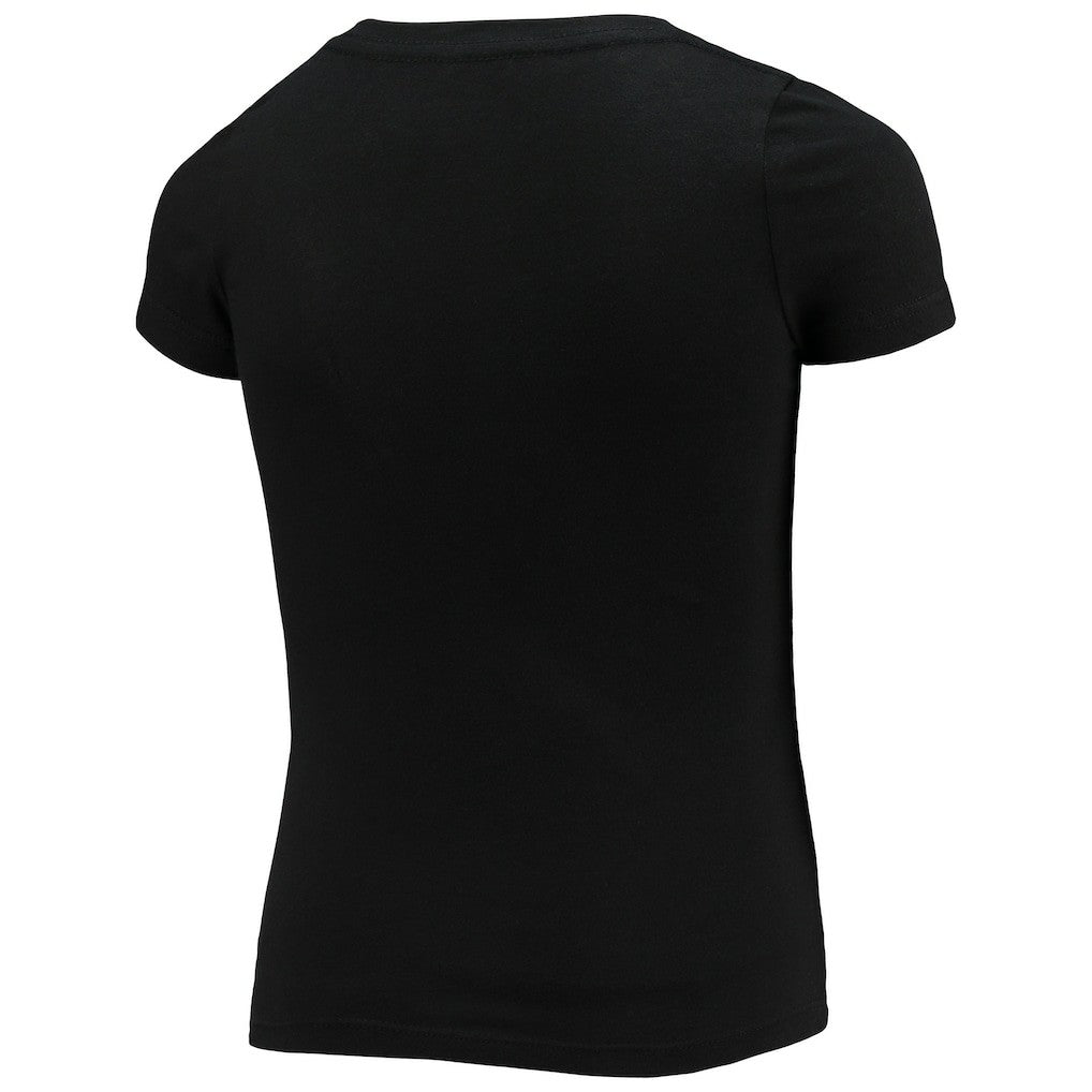 Washington Commanders New Era Girls Youth V-Neck T-Shirt Black