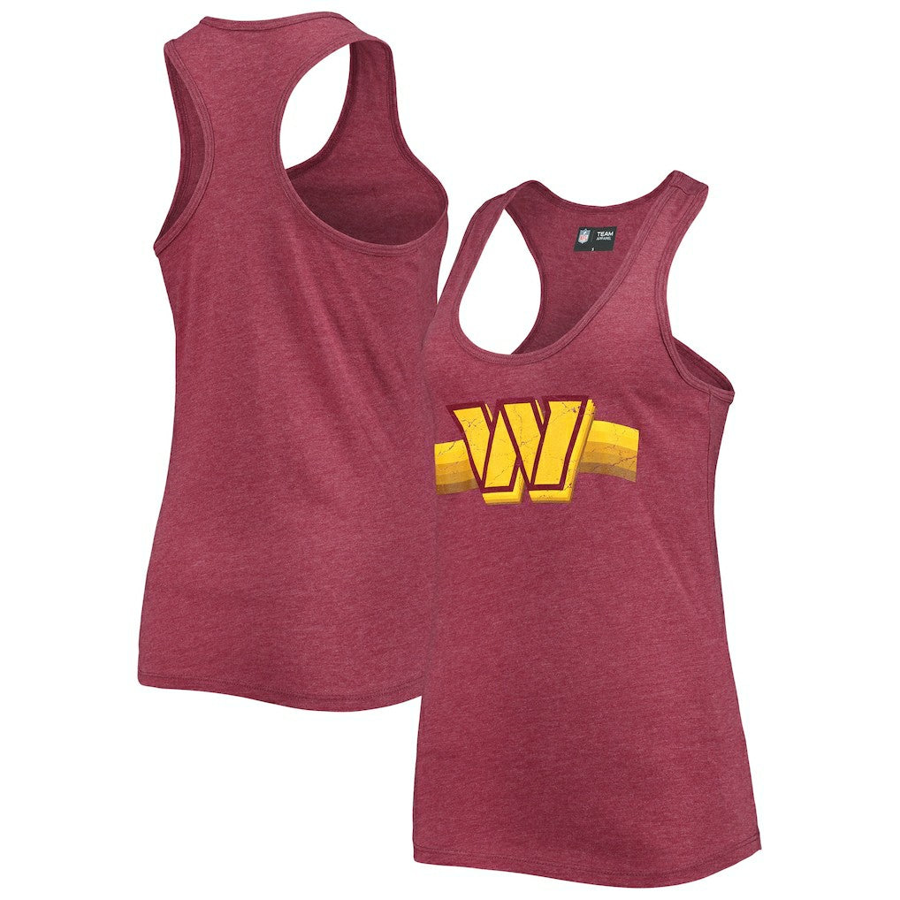 Washington Commanders New Era Women's Scoop Neck Racerback Tank Top Burgundy