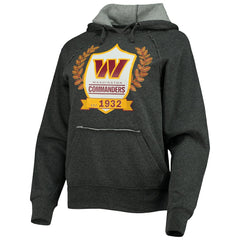Washington Commanders New Era Women's Raglan Pullover Hoodie Heathered Charcoal