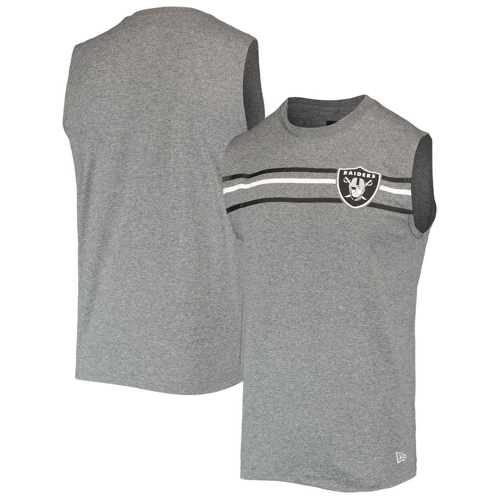 Las Vegas Raiders New Era Brushed Sleeveless Tank Top Heathered Gray