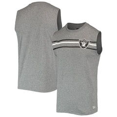 Las Vegas Raiders New Era Brushed Sleeveless Tank Top Heathered Gray