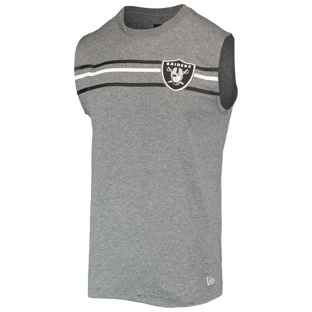 Las Vegas Raiders New Era Brushed Sleeveless Tank Top Heathered Gray
