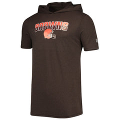Cleveland Browns New Era Team Brushed Hoodie T-Shirt Heathered Brown