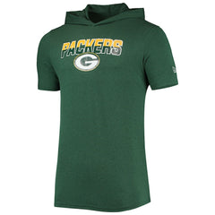 Green Bay Packers New Era Team Brushed Hoodie T-Shirt Heathered Green