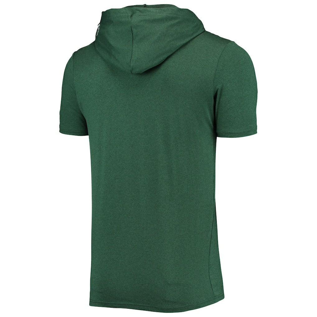 Green Bay Packers New Era Team Brushed Hoodie T-Shirt Heathered Green