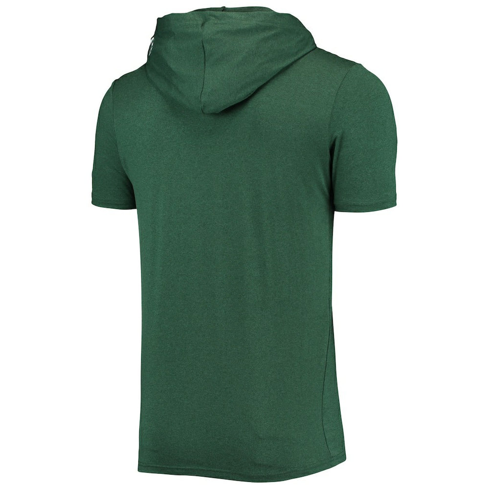 Green Bay Packers New Era Team Brushed Hoodie T-Shirt Heathered Green