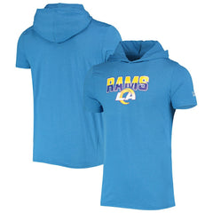 Los Angeles Rams New Era Team Brushed Hoodie T-Shirt Heathered Blue