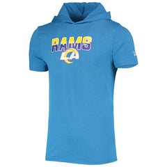 Los Angeles Rams New Era Team Brushed Hoodie T-Shirt Heathered Blue