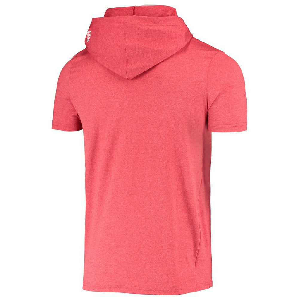 San Francisco 49ers New Era Team Brushed Hoodie T-Shirt Heathered Red
