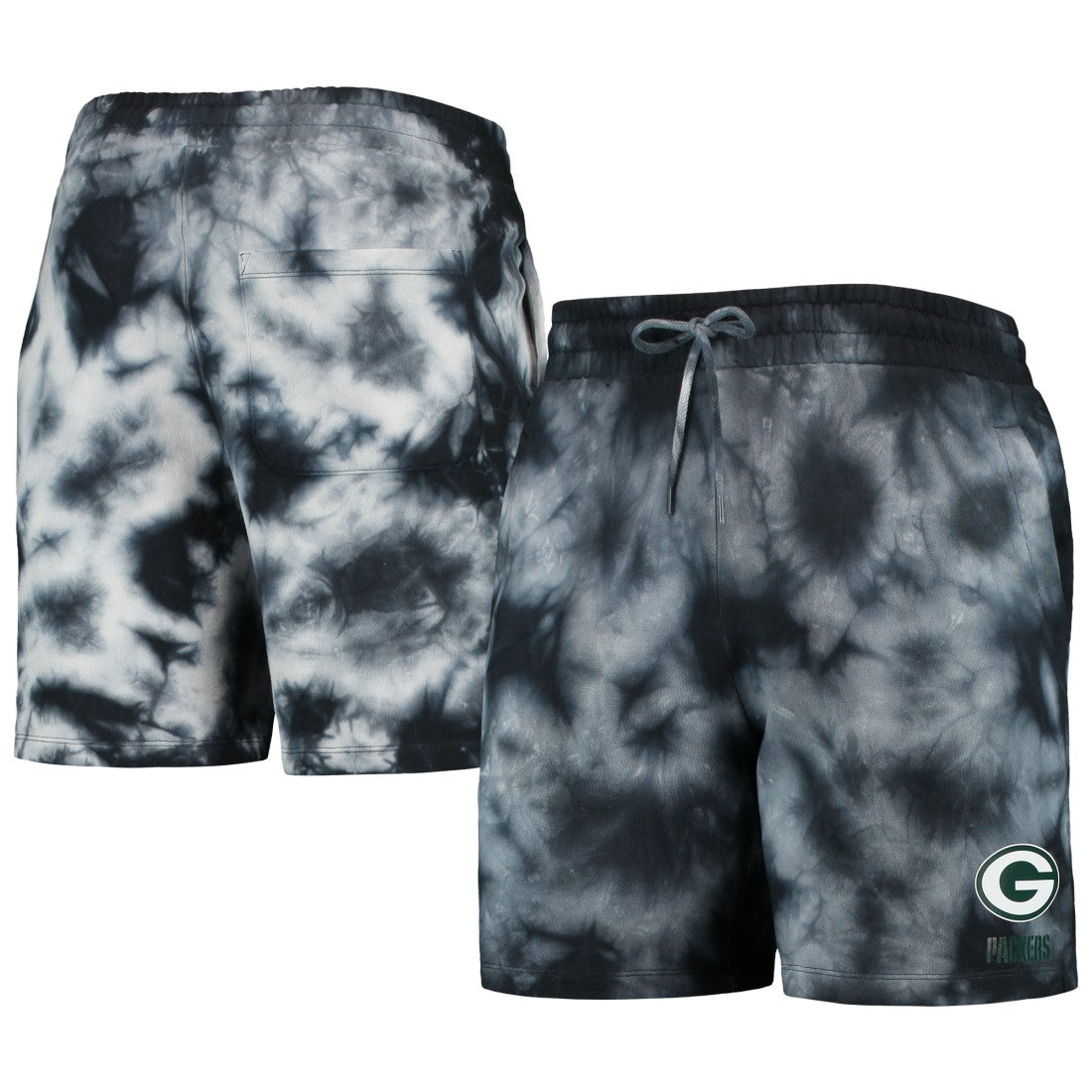 Green Bay Packers New Era Tie-Dye Shorts Black