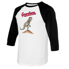 Cleveland Guardians Tiny Turnip Youth TT Rex Raglan 3/4 Sleeve T-Shirt - White/Black T-shirts