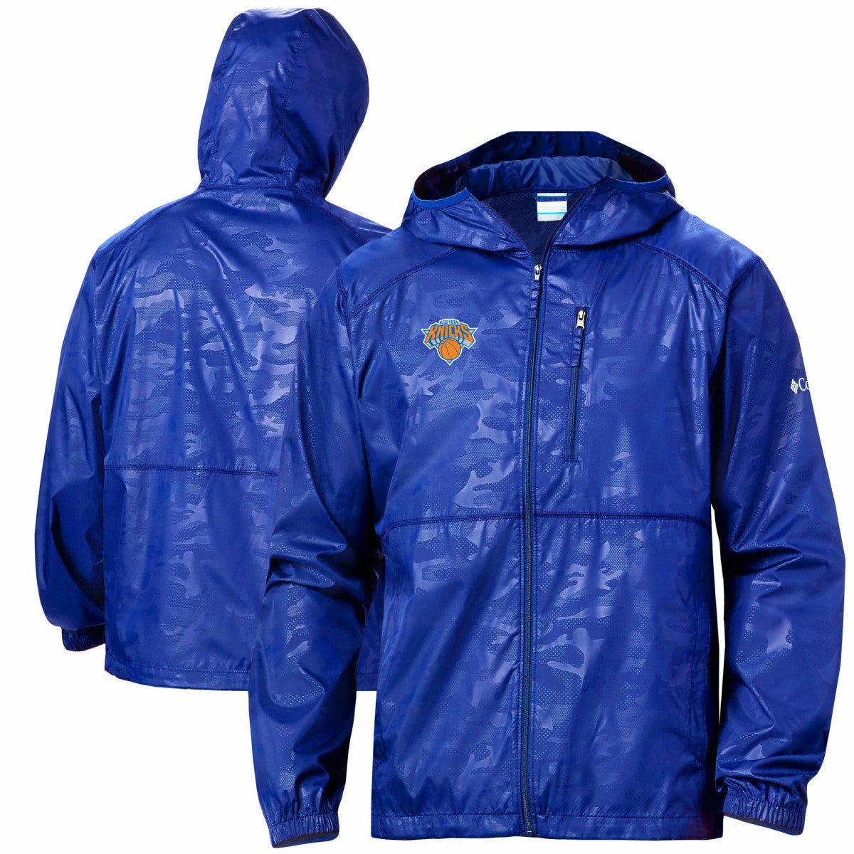 New York Knicks Camo Flash Forward Full-Zip Windbreaker Jacket Blue