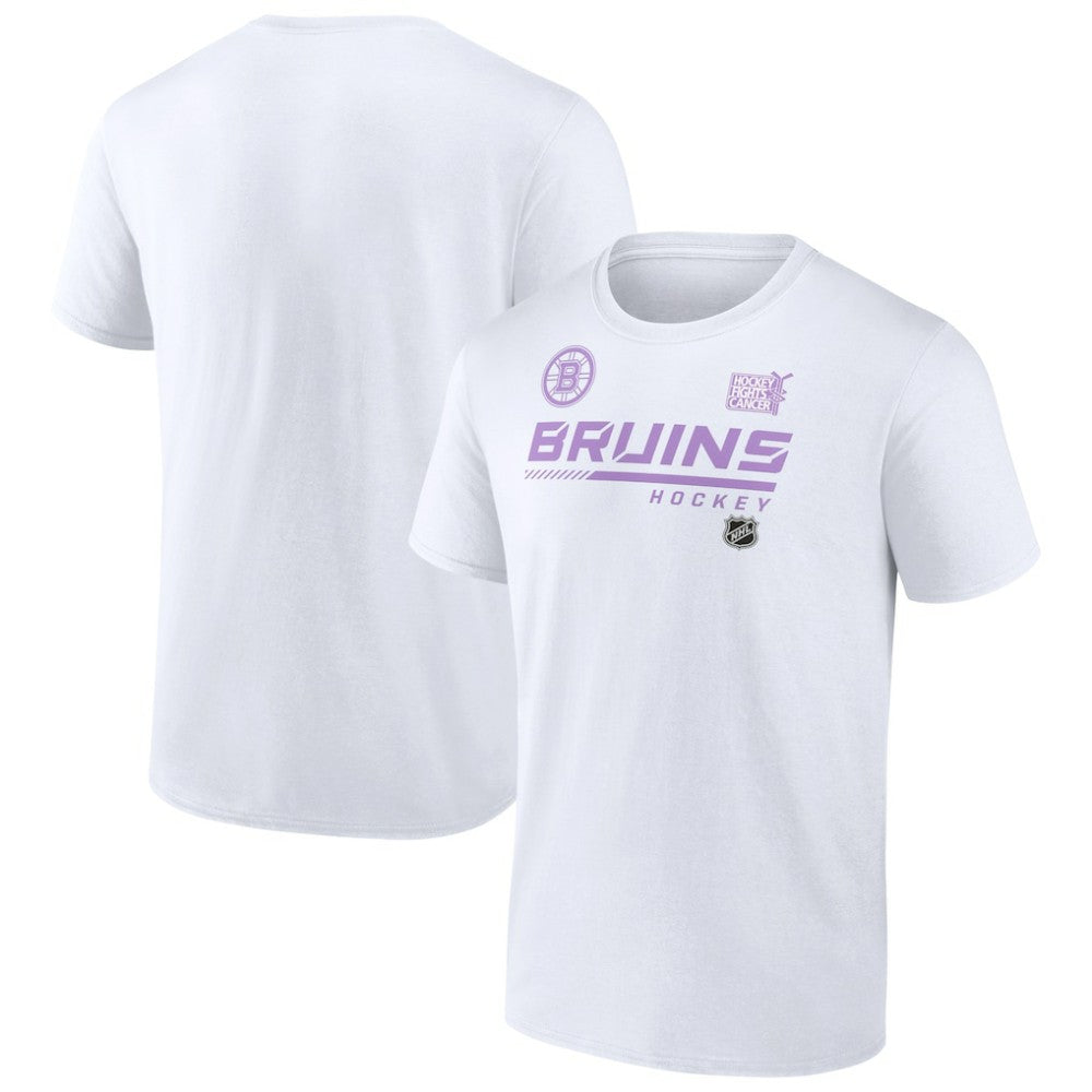 NHL Boston Bruins NHL Hockey Fights Cancer T-Shirt - White