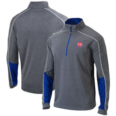 Detroit Pistons Omni-Wick Shotgun 2.0 Quarter-Zip Pullover Top Heathered Gray/Blue