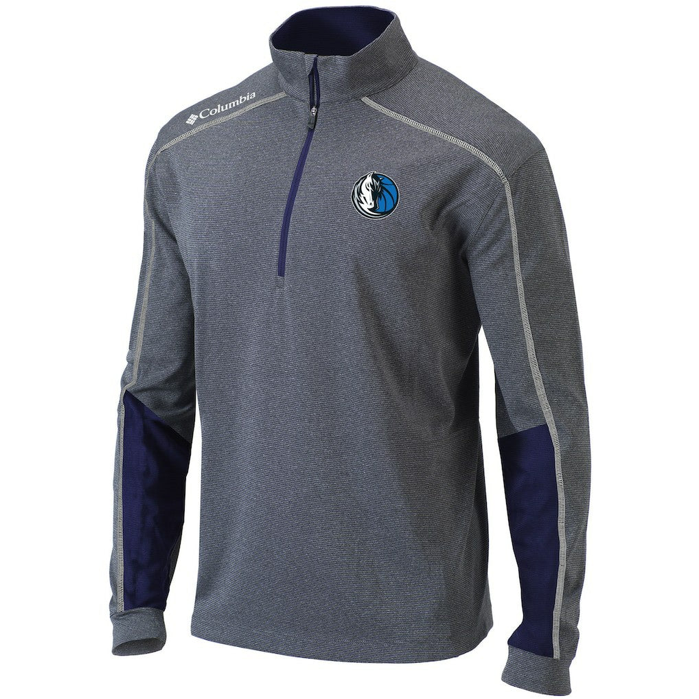 Dallas Mavericks Omni-Wick Shotgun 2.0 Quarter-Zip Pullover Top Heathered Gray/Navy