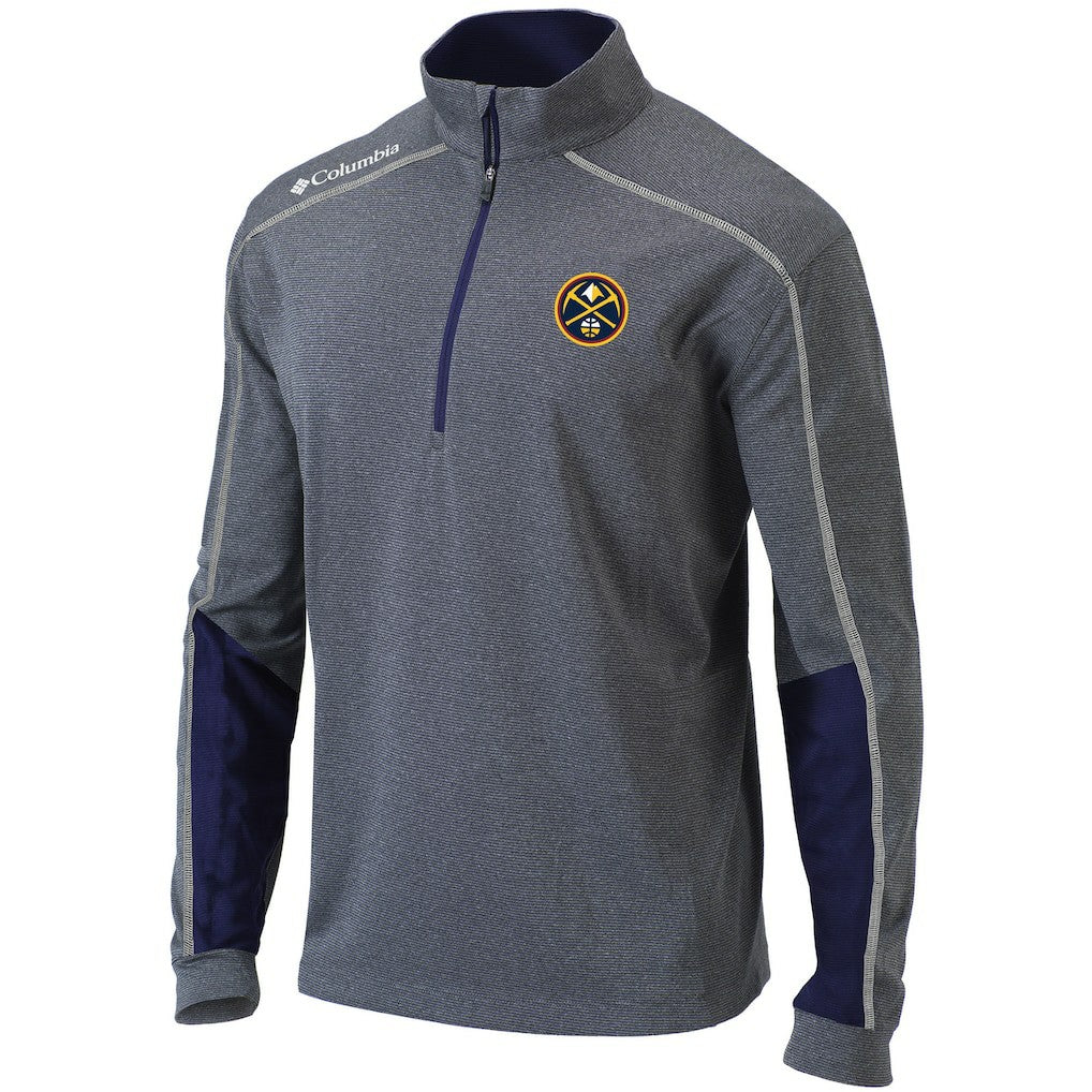 Denver Nuggets Omni-Wick Shotgun 2.0 Quarter-Zip Pullover Top Heathered Gray/Navy