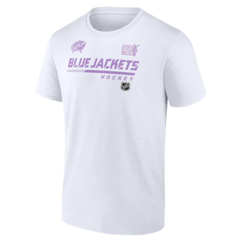 NHL Columbus Blue Jackets NHL Hockey Fights Cancer T-Shirt - White
