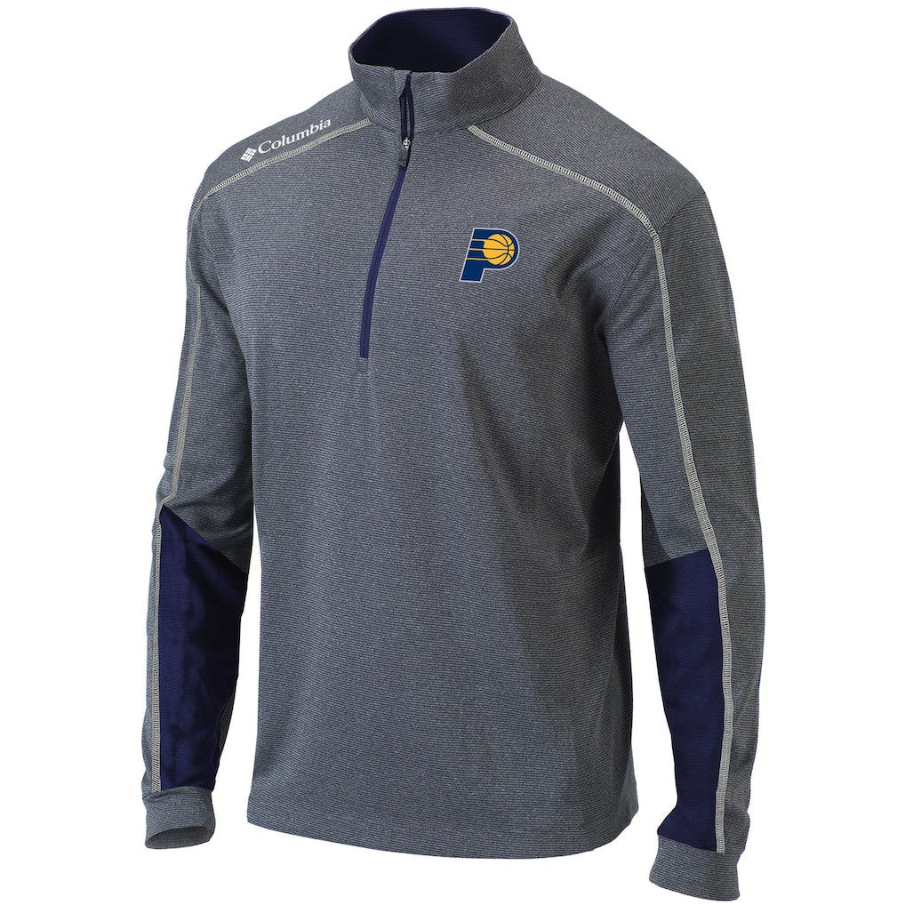 Indiana Pacers Omni-Wick Shotgun 2.0 Quarter-Zip Pullover Top Heathered Gray/Navy