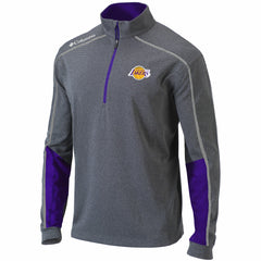 Los Angeles Lakers Omni-Wick Shotgun 2.0 Quarter-Zip Pullover Top Heathered Gray/Purple