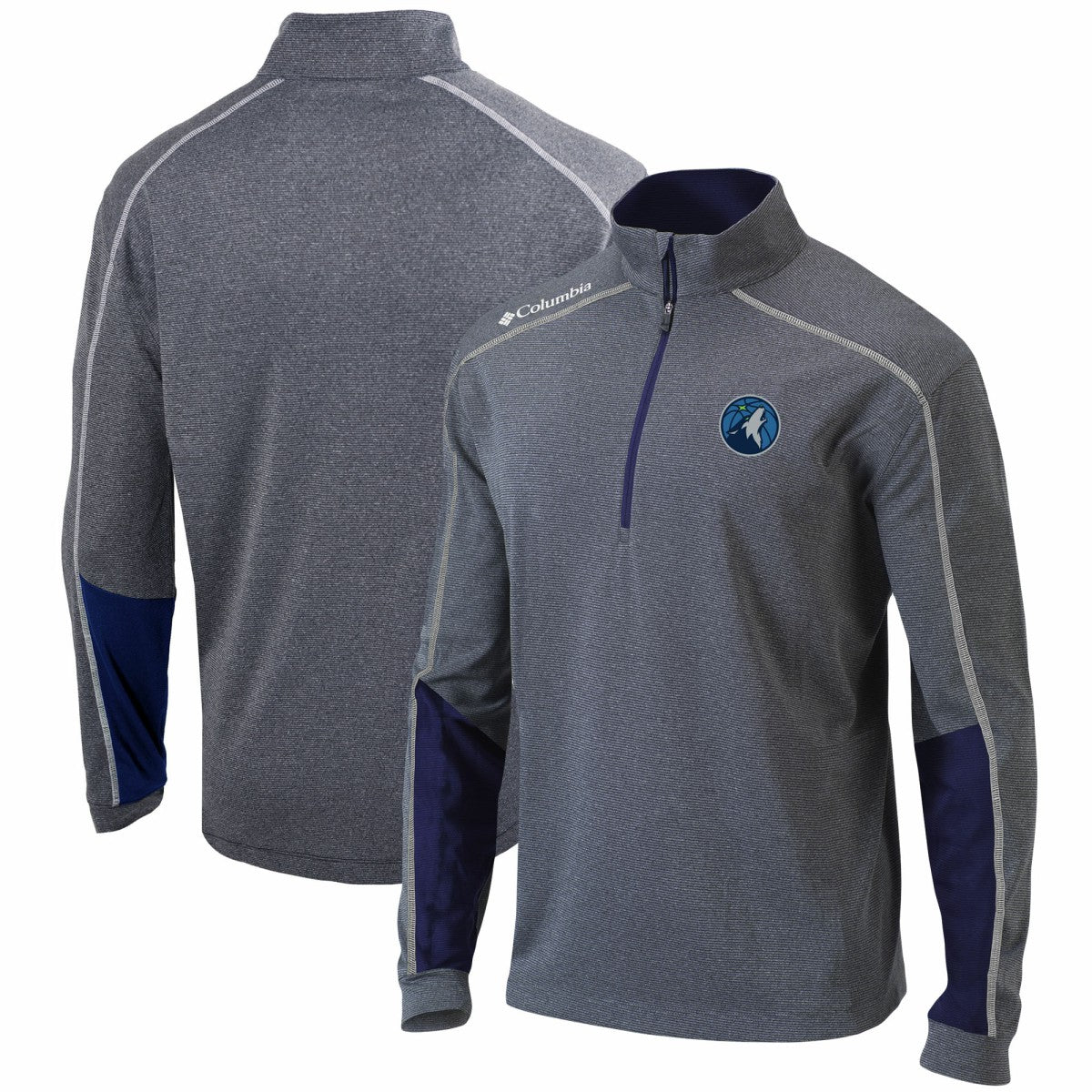 Minnesota Timberwolves Omni-Wick Shotgun 2.0 Quarter-Zip Pullover Top Heathered Gray/Navy