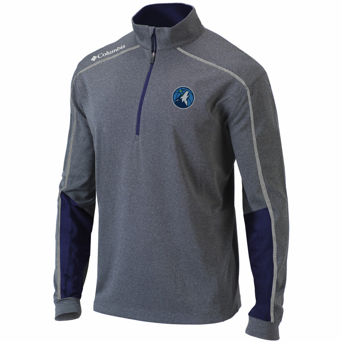 Minnesota Timberwolves Omni-Wick Shotgun 2.0 Quarter-Zip Pullover Top Heathered Gray/Navy