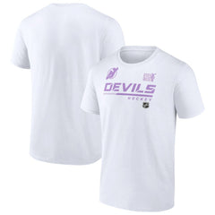 NHL New Jersey Devils NHL Hockey Fights Cancer T-Shirt - White
