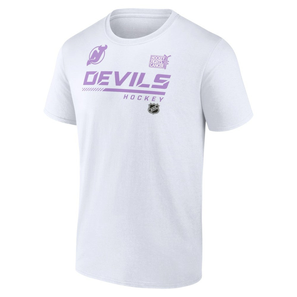 NHL New Jersey Devils NHL Hockey Fights Cancer T-Shirt - White