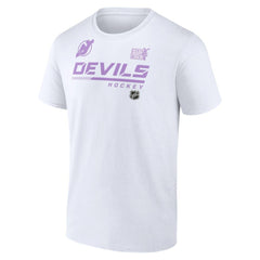 NHL New Jersey Devils NHL Hockey Fights Cancer T-Shirt - White