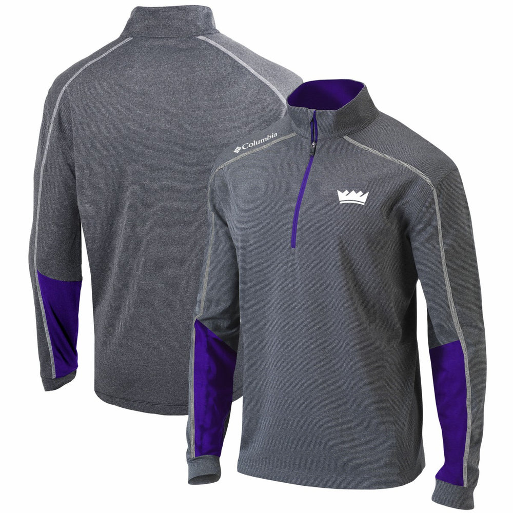Sacramento Kings Omni-Wick Shotgun 2.0 Quarter-Zip Pullover Top Heathered Gray/Purple