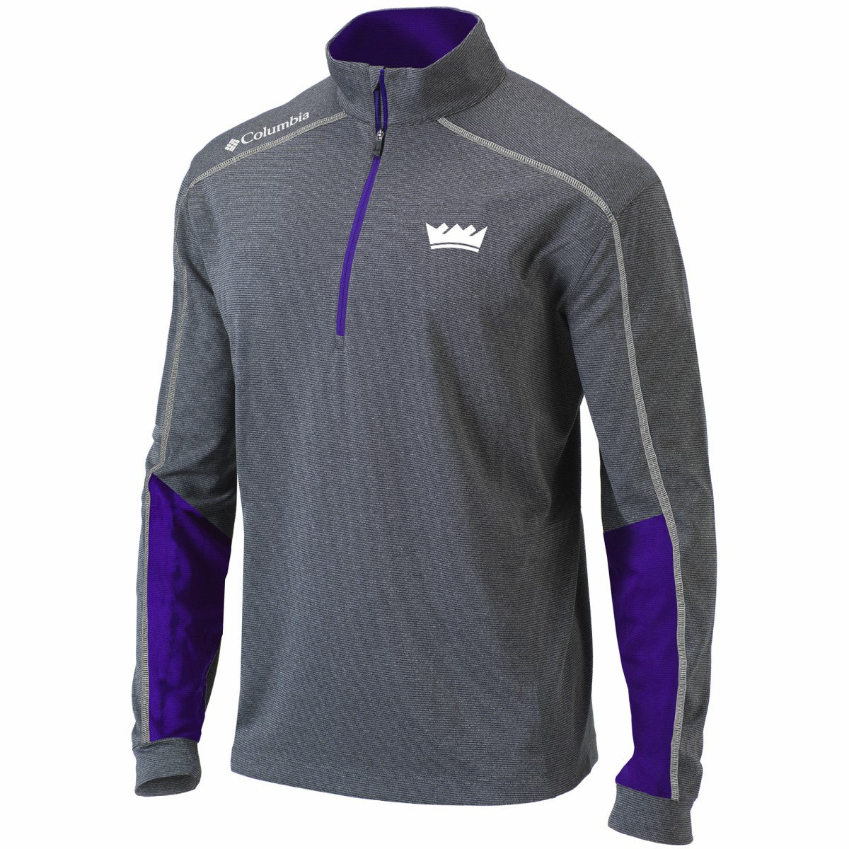Sacramento Kings Omni-Wick Shotgun 2.0 Quarter-Zip Pullover Top Heathered Gray/Purple