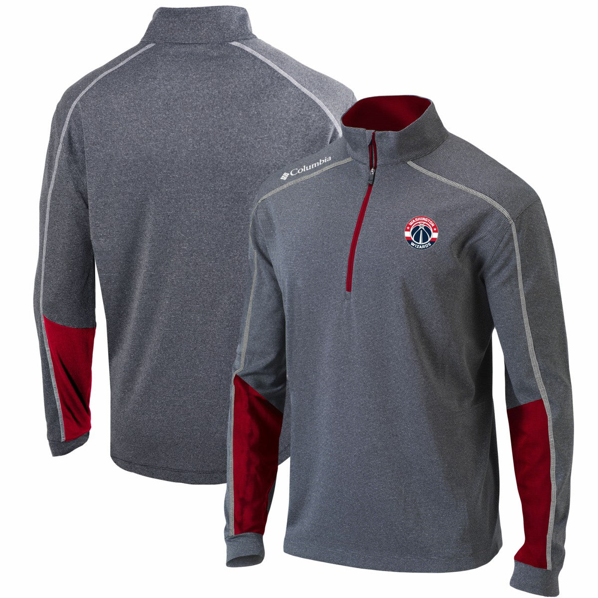 Washington Wizards Omni-Wick Shotgun 2.0 Quarter-Zip Pullover Top Heathered Gray/Red