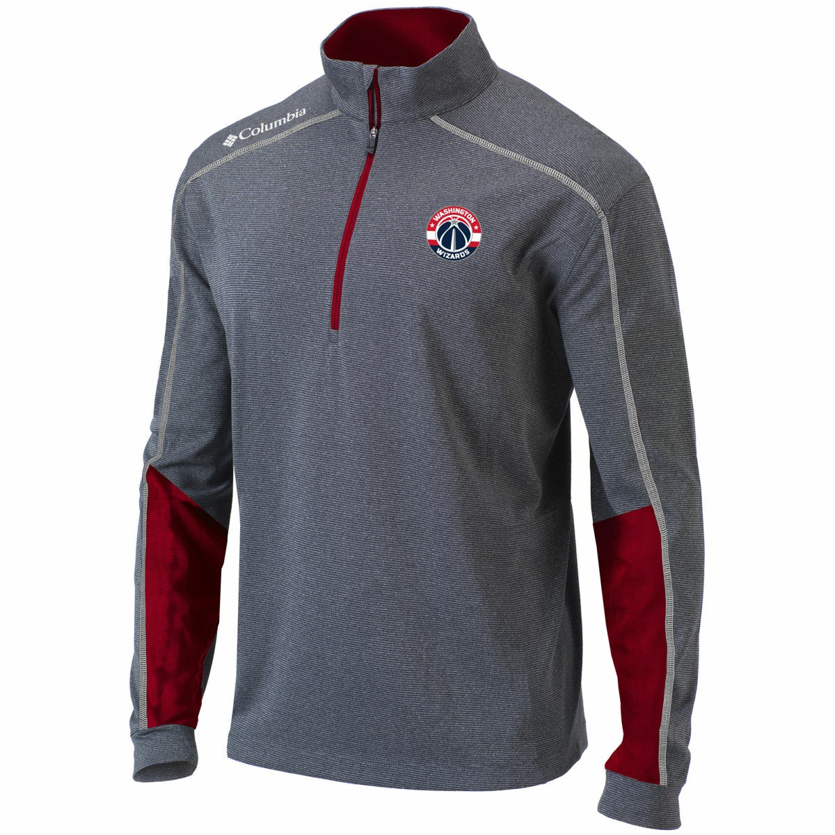 Washington Wizards Omni-Wick Shotgun 2.0 Quarter-Zip Pullover Top Heathered Gray/Red