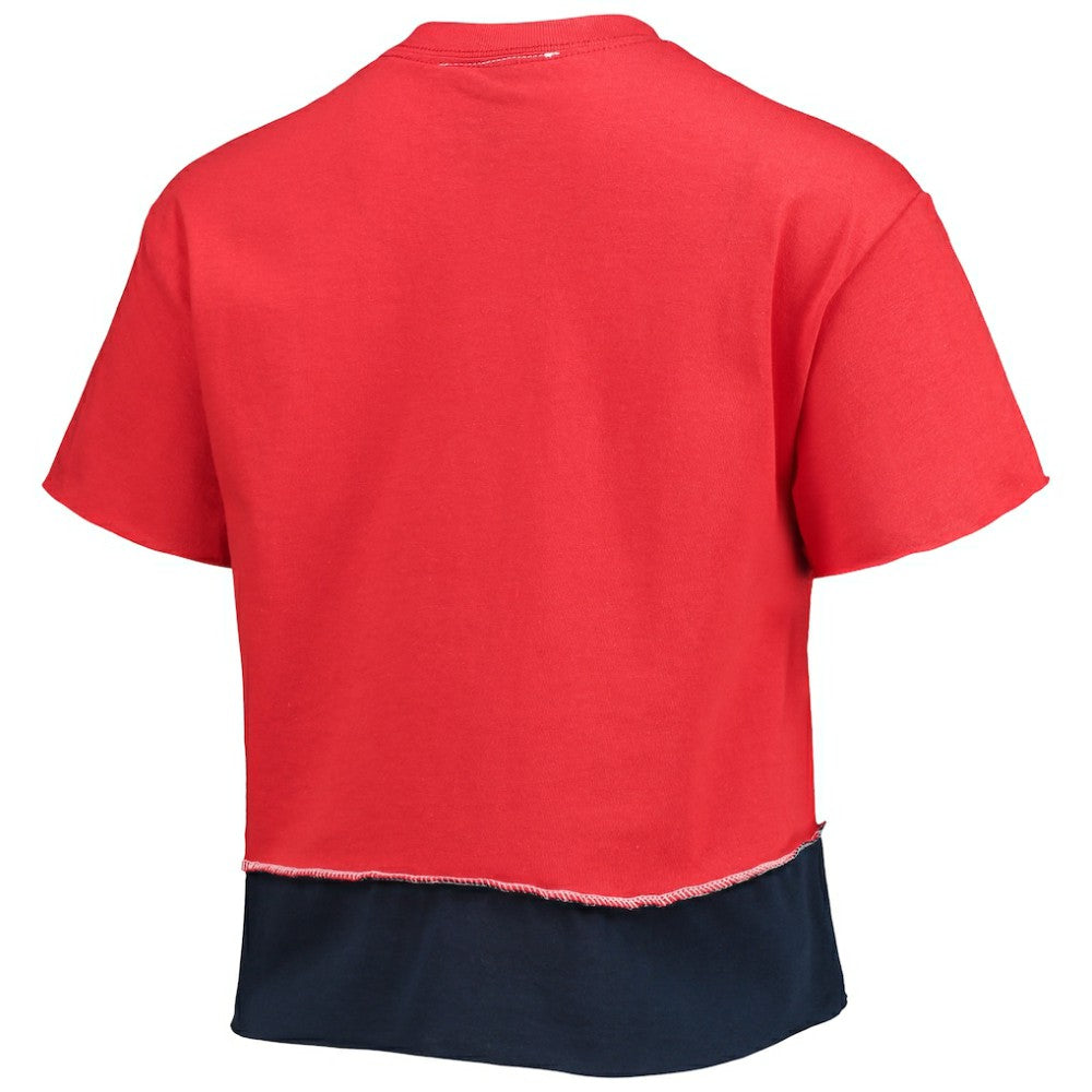 Atlanta Braves Refried Apparel Women's Cropped T-Shirt - Red T-shirts